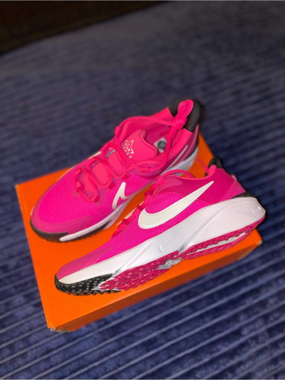 Nike Kids Hot Pink Sneakers with White Swoosh